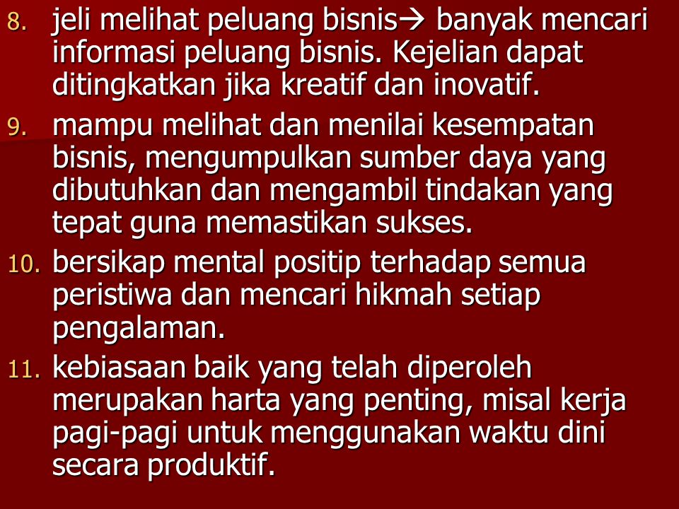 Sikap Mental Wirausha Sikap Mental Positip Seperti Jujur Tepat Janji